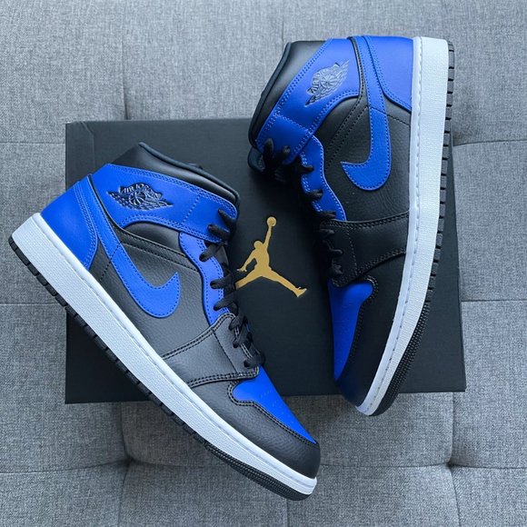 🖤💙🤍 Nike Men's Air Jordan 1 Retro Mid shoes - Picture 4 of 4